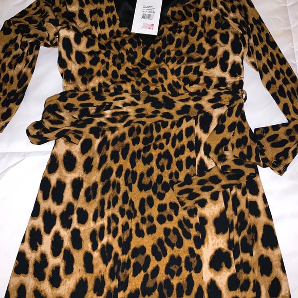 Bardot Leopard animal print faux wrap dress XS - Picture 2 of 4